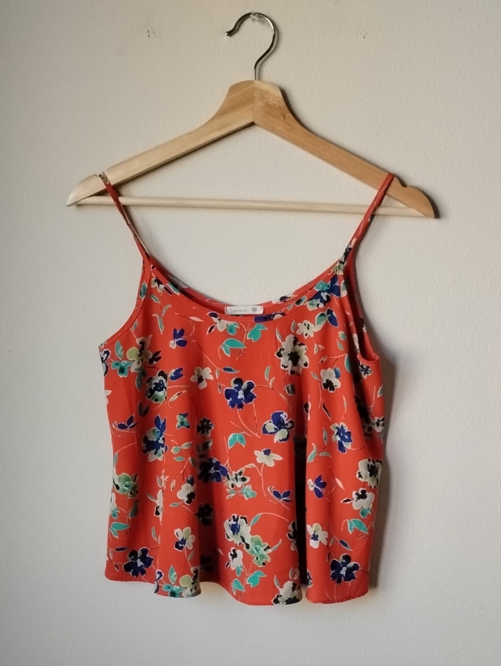 Soprano Size S Rust Floral Spaghetti-Strap Cami